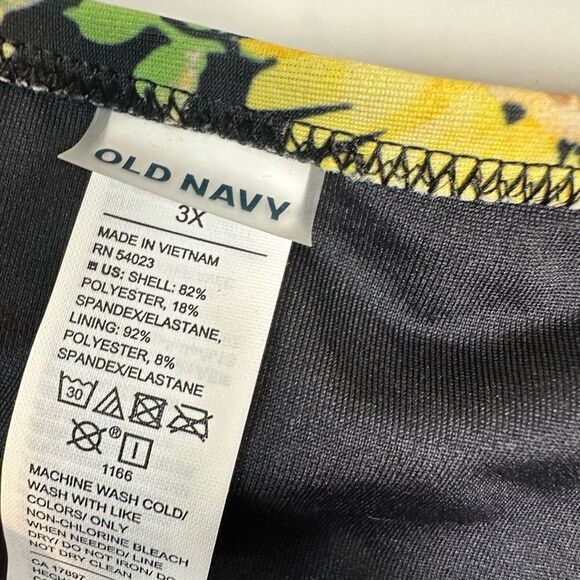 NWT Old Navy Plus Size Black Yellow Sunflower Bikini Swim Bottoms Size 3X/24-26 - Picture 5 of 10